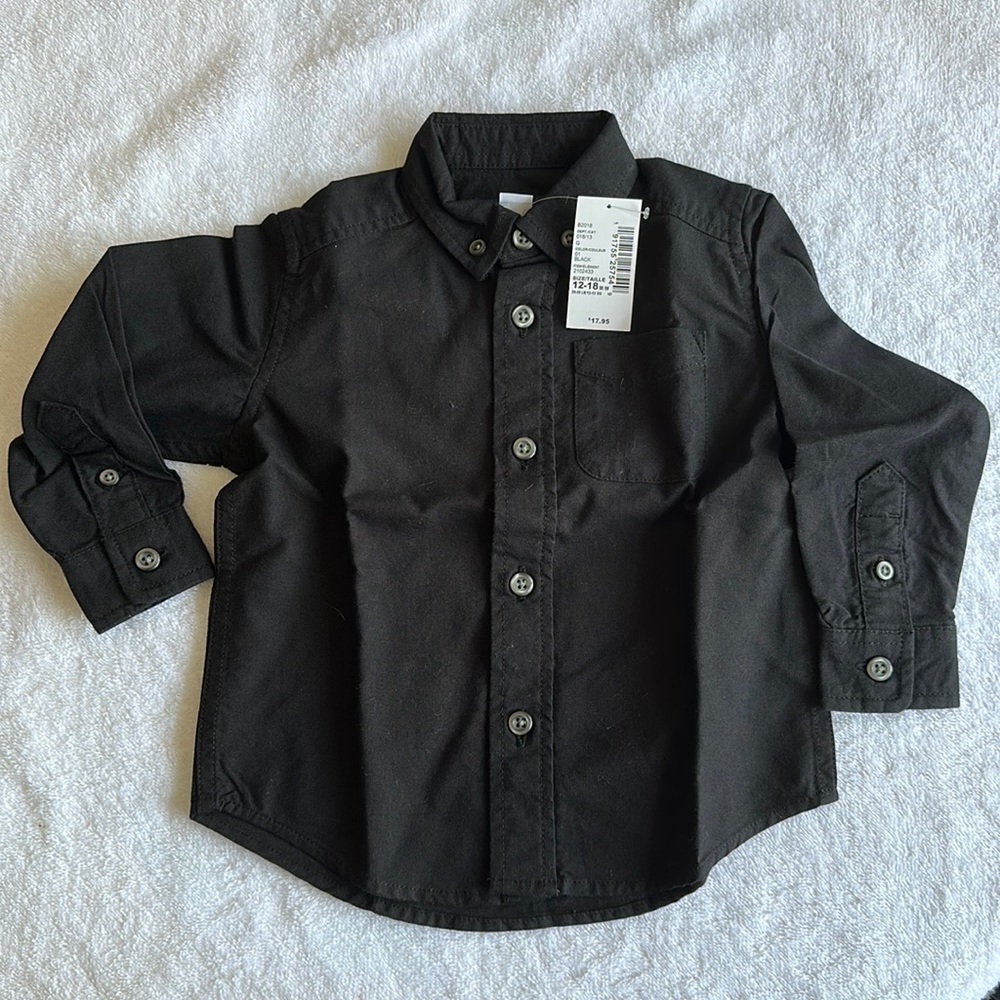 NWT black shirt with collar and buttons